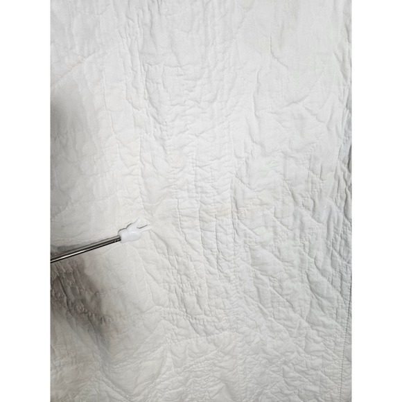 Handmade Embroidered Quilt Pink White Starburst 76" by 74" Full Size Vtg - Picture 11 of 13